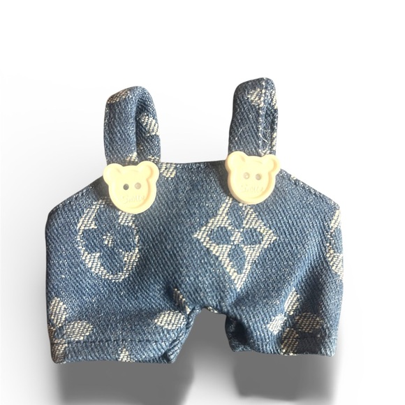 New! Labubu 17cm Fashion Denim Romper and Hat Seț - Picture 3 of 8